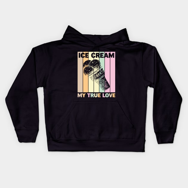 True Love Ice Cream Kids Hoodie by SparkleArt